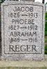 Headstone for Jacob Brake Reger
