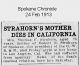 Death Notice for Rebecca Jane Kellogg Strahorn